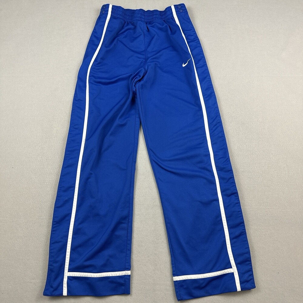 Nike Pants Men Large Blue Solid Snap Button Breakaway Basketball Logo Dri Fit L